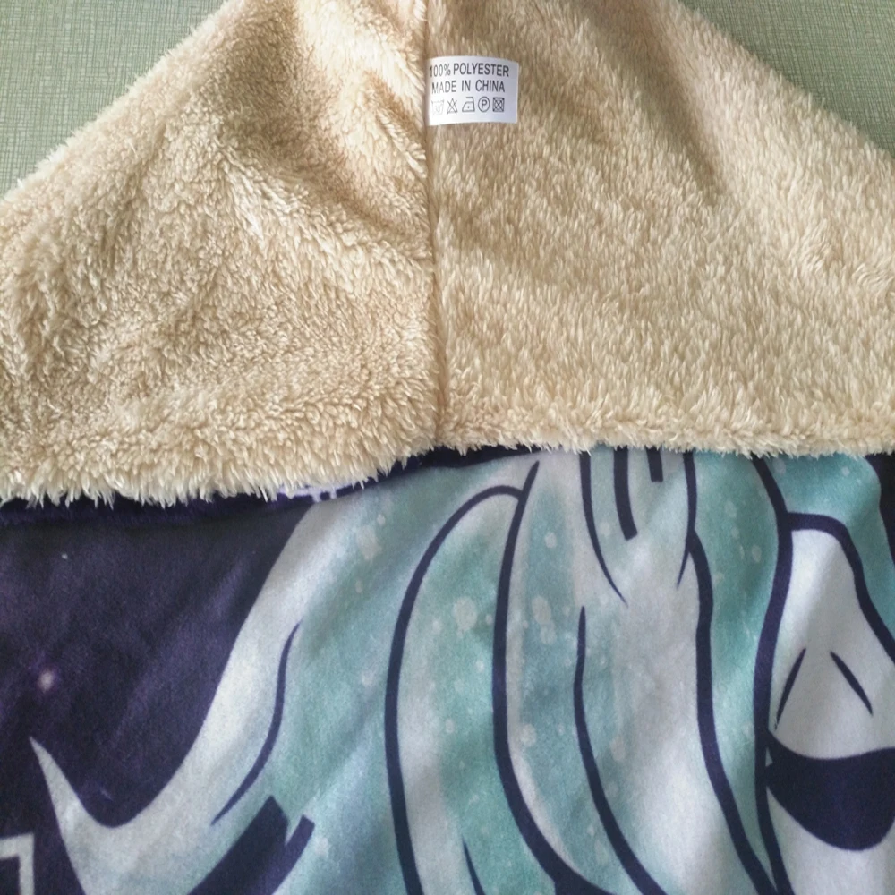 Оптовая продажа подгоняемое плюшевое одеяло с капюшоном 3D принтом медведя для