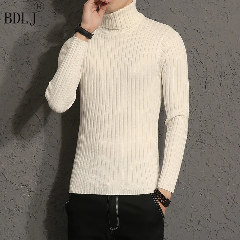 Осенний и зимний толстый теплый кашемировый свитер для мужчин водолазка
