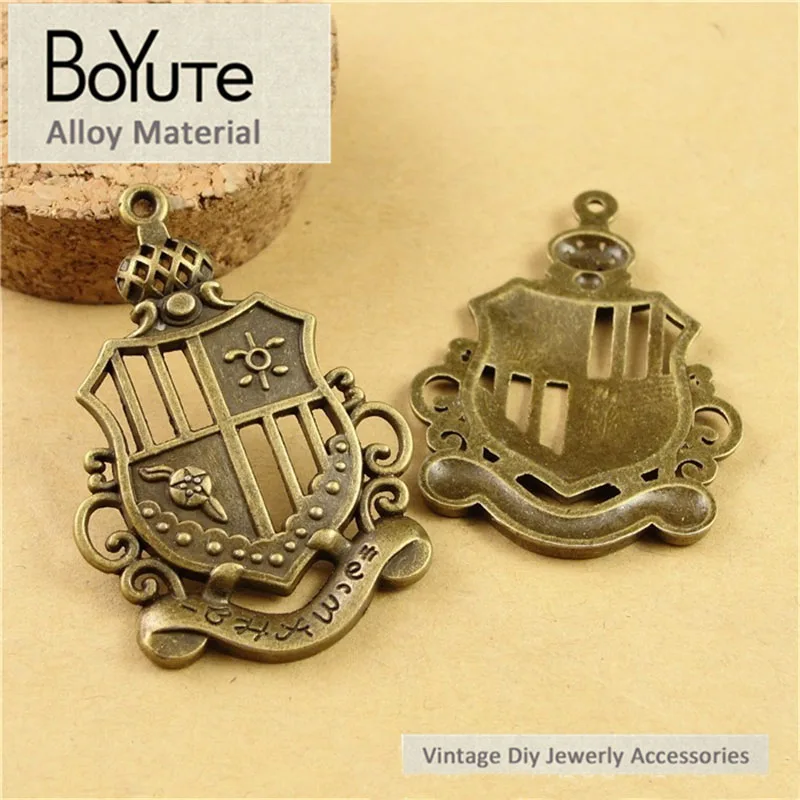 BoYuTe (40 Pieces/Lot) 45*32MM Vintage Style Antique Bronze Plated Metal Big Crown Pendant for Jewelry Making | Украшения и