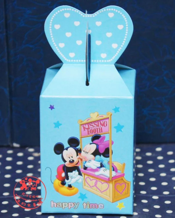 50 шт./партия Высококачественная подарочная коробка конфет с Микки и Минни синяя