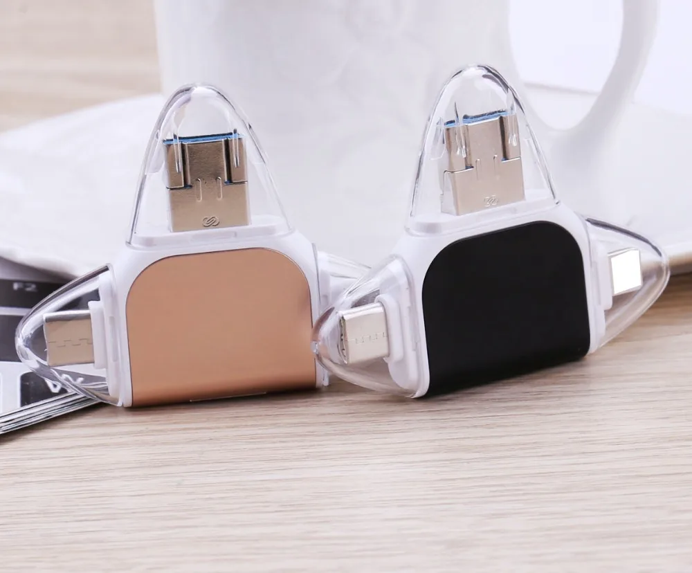 Все в одном 1 SD TF кардридер Тип C SDHC OTG адаптер памяти для iPhone X XS MAX XR 5 6 7 8 iOS Android