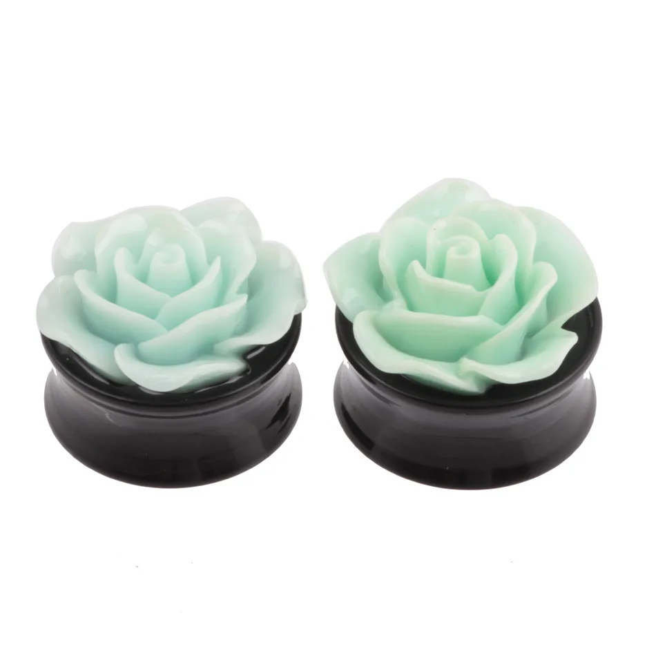 1 пара Винтажный Розовый акриловый цветок расширитель для ушей 8 25 мм туннель