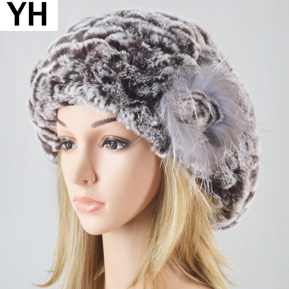 Оптовая и розничная продажа зимняя женская шапка из меха кролика Рекс