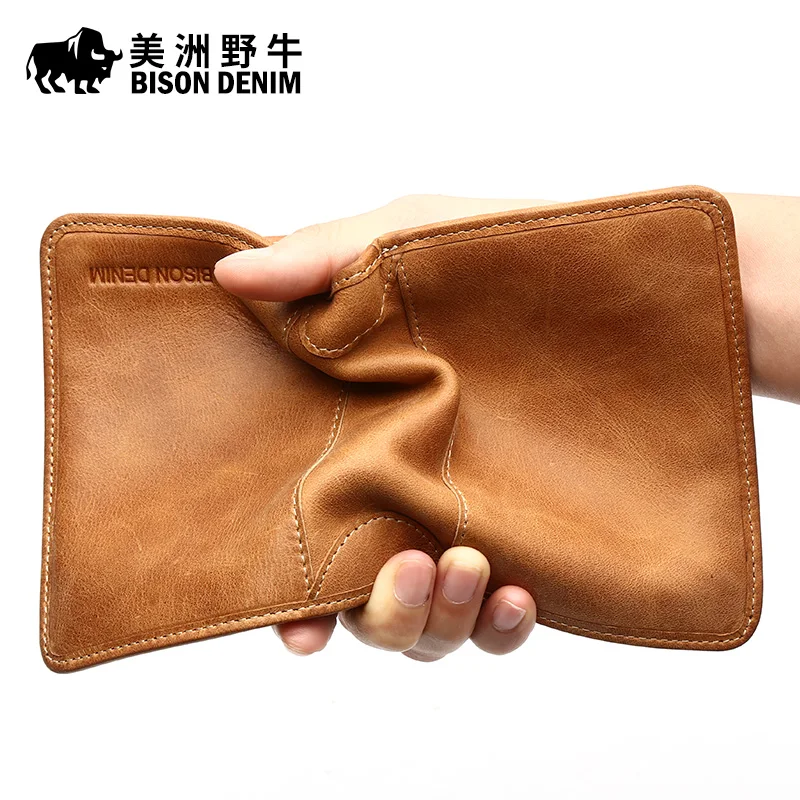 известных брендов BISON DENIM мужской кошелёк бумажник портмоне мужское натуральная