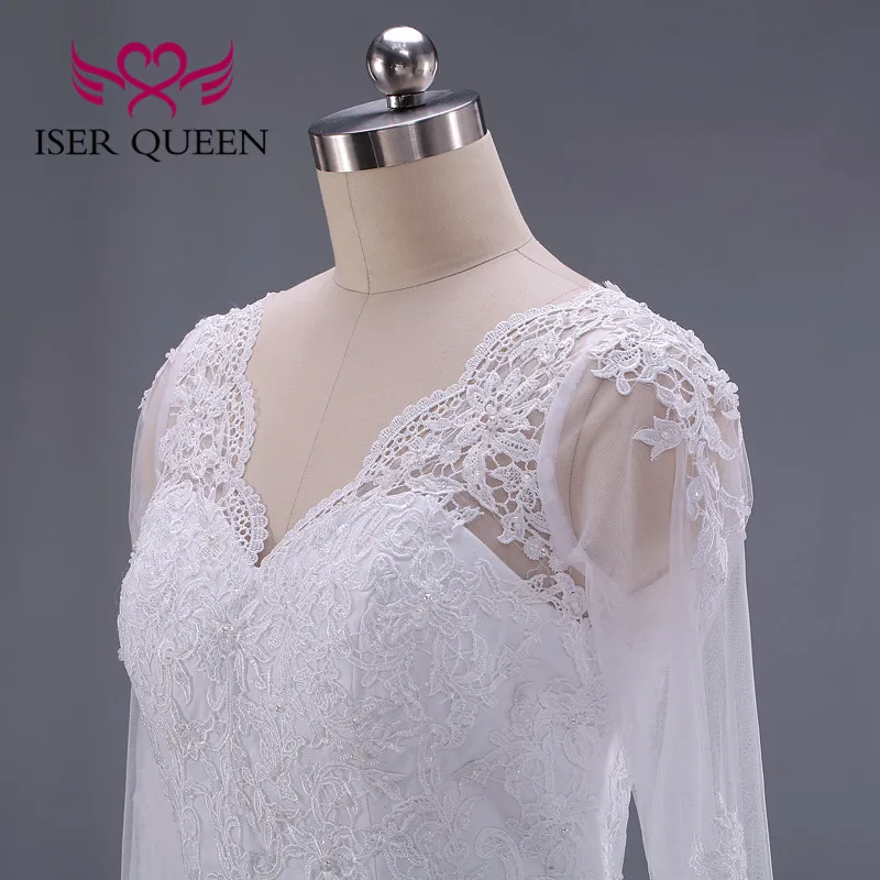 Иллюзия сзади с длинными рукавами чистый белый Vestidos De Novia мусульманские свадебные платья русалки Бразилия с длинными рукавами W0034