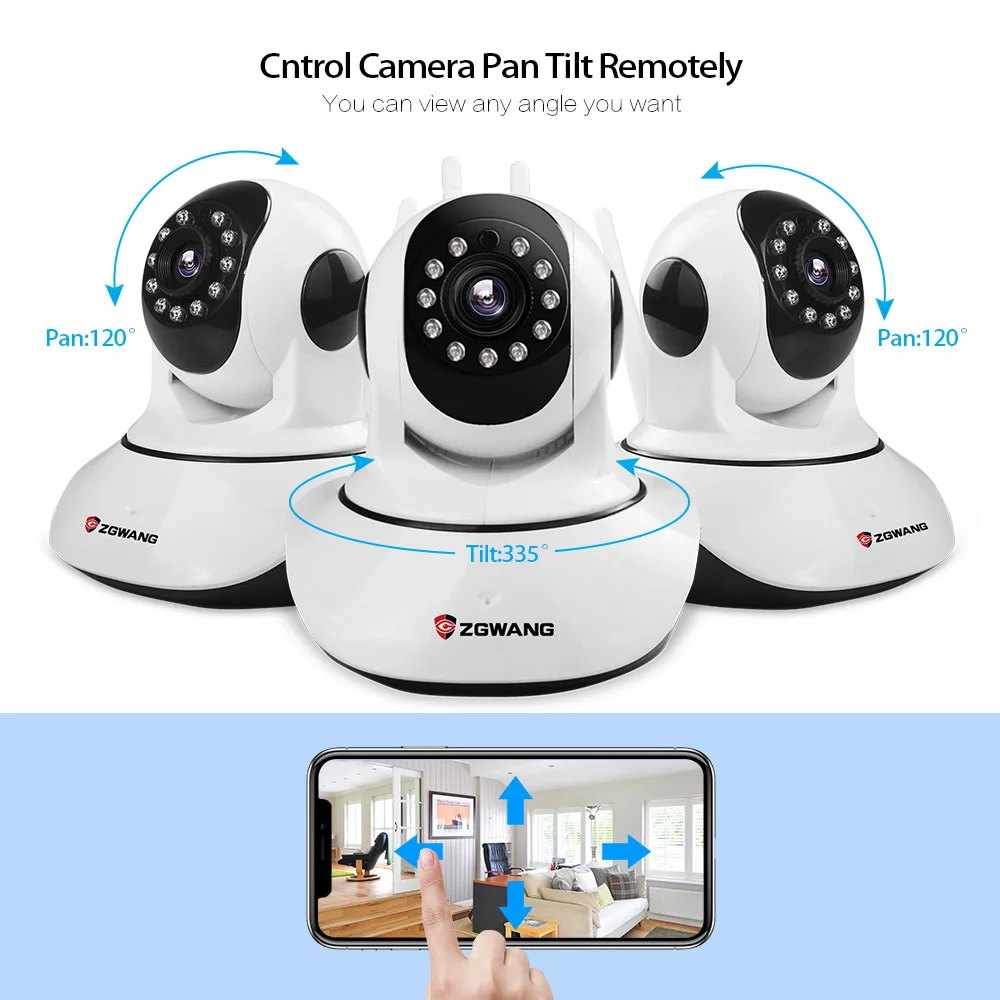 ZGWANG HD 720P Wi-Fi IP-камера беспроводная стандартная камера видеонаблюдения IR Cut