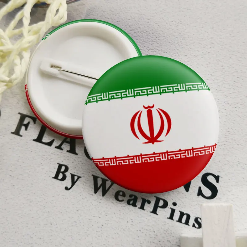 Iran Flag Map Tin Button Pins LGBT Gay Rainbow Pride Badges | Украшения и аксессуары