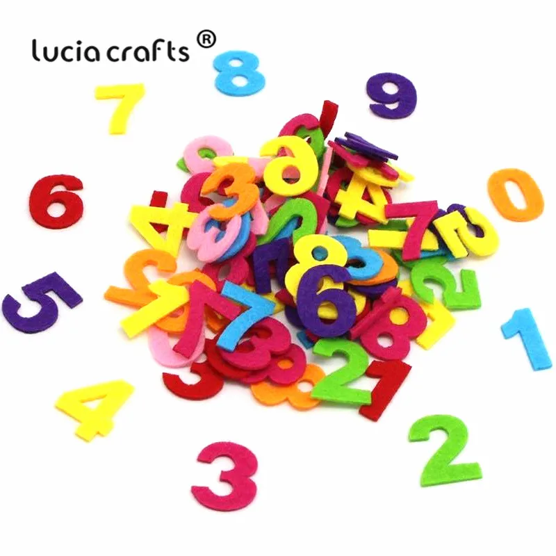 Lucia crafts случайная 100 шт Алфавит Номер 0-9 войлочная ткань полиэфирная ткань войлочная ткань для шитья Ремесло смешанный нетканый B0530 - Цвет: Number