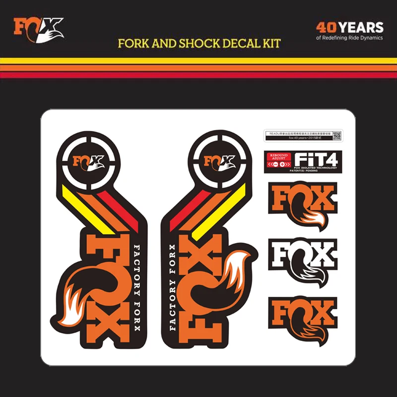 FOX FACTORY 40 лет велосипедная Рама вилки наклейки вилка крышка MTB передняя дорожная