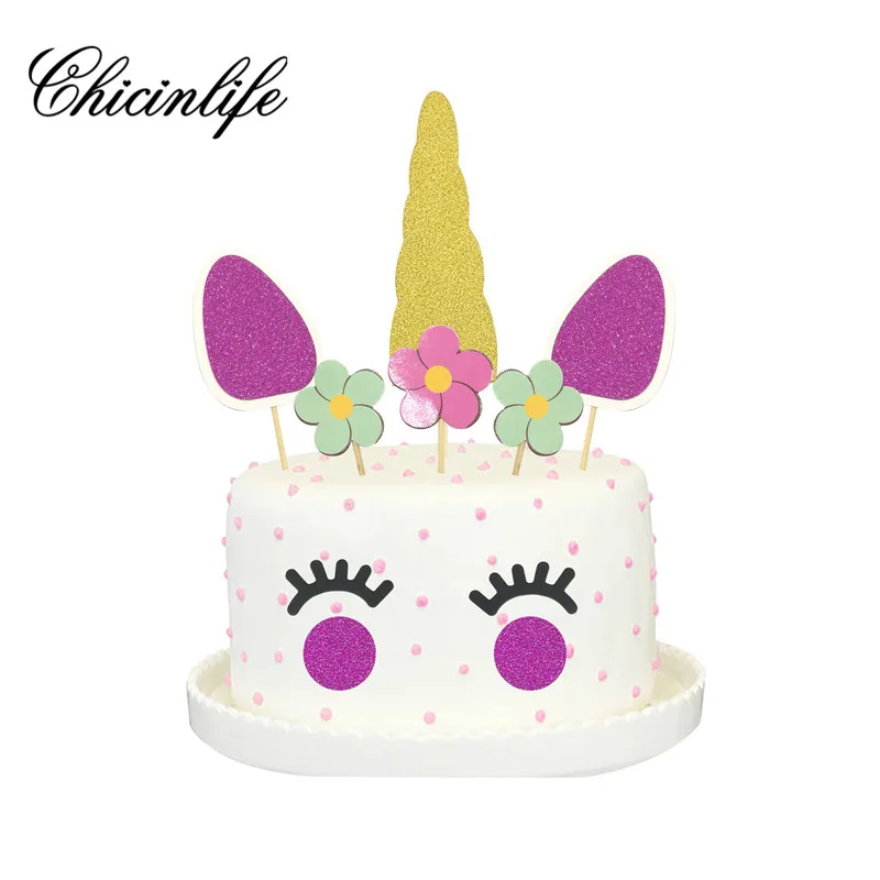 

Chicinlife 1 Набор бумажных единорогов для вечеринки с днем рождения, торты для детского душа, свадебные украшения, товары для первого дня рожден...