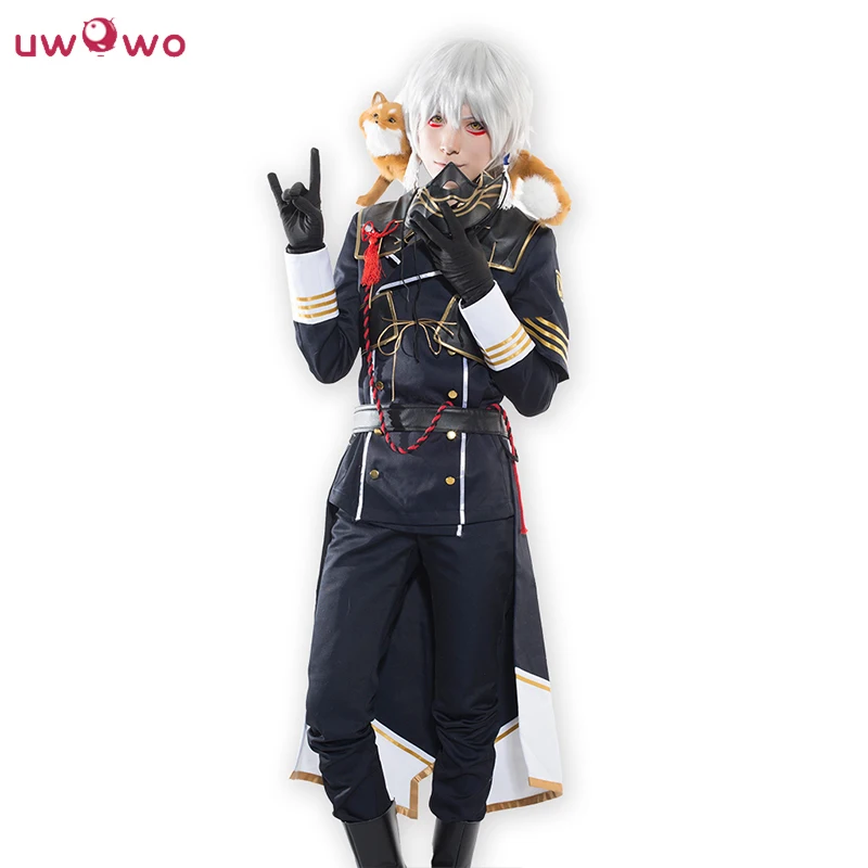 UWOWO костюм для косплея nakigitsune Touken Ranbu онлайн крутой костюм из полиэстера с галстуком перчатки и маска Touken Ranbu костюм для косплея nakigitsune для мужчин