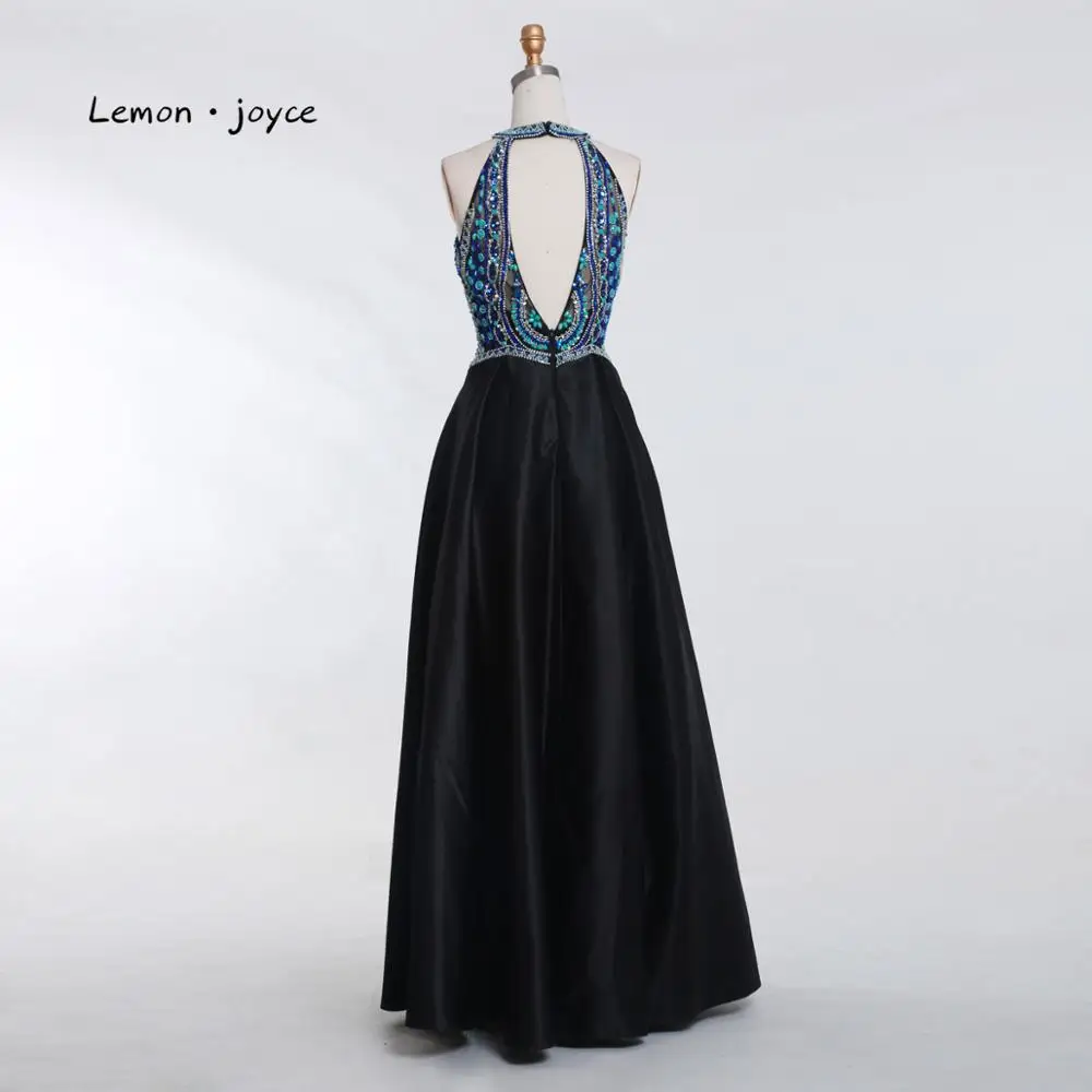 Женское вечернее платье Lemon joyce длинное черное на бретельках без рукавов с