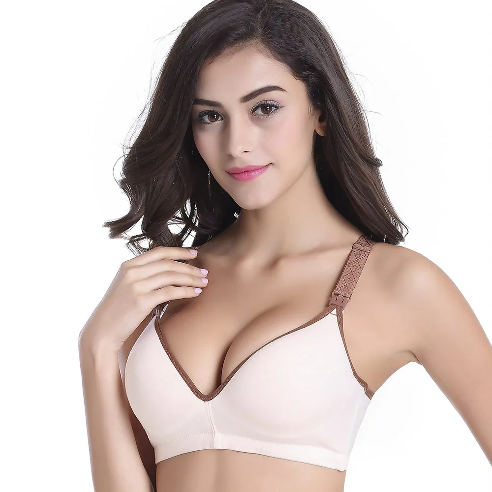 Skin Bra SLAIXIU хлопковый бюстгальтер для кормящих женщин, кружевной бюстгальтер для кормления грудью, регулируемый бюстгальтер для кормления, Одежда для беременных - Цвет: Skin Bra