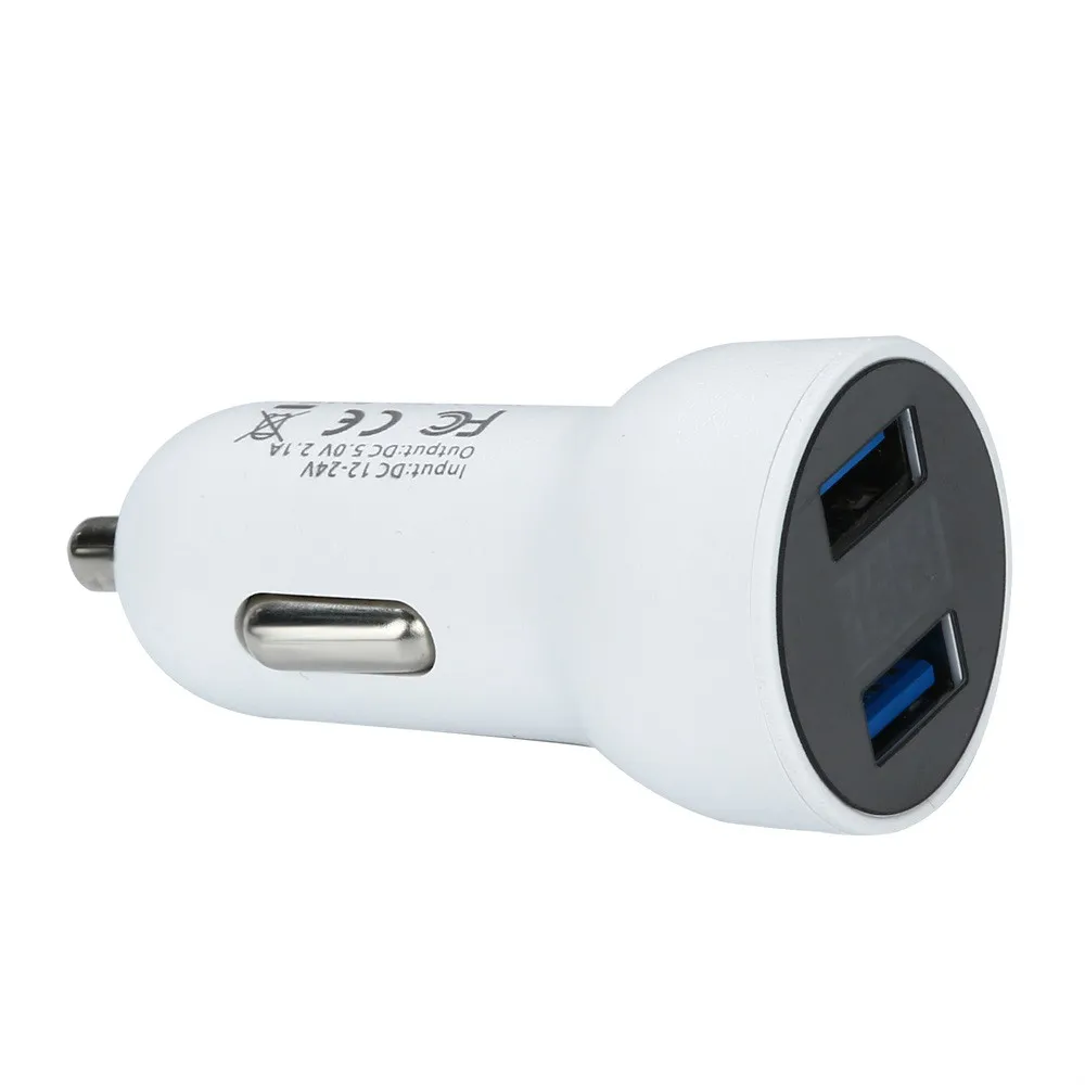 Автомобильный мини прикуриватель Kongyide с двумя USB портами и ЖК дисплеем 12 24 В 2 1