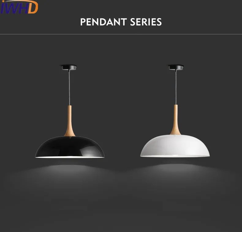 구매 IWHD-모던 Led 펜던트 램프, 화이트/블랙, 뚜껑 행라이트, 집 조명 기구, 식당, 바, 철 서스펜션 조명기구, 램프