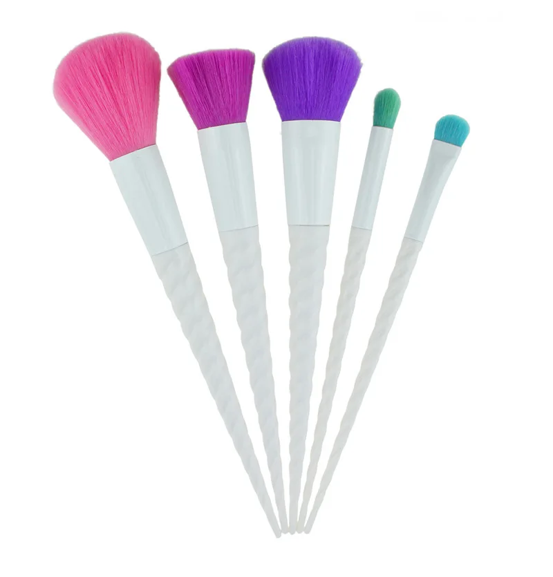 Новый 5 единорогов кисти спиральных косметических чехлов белая спираль