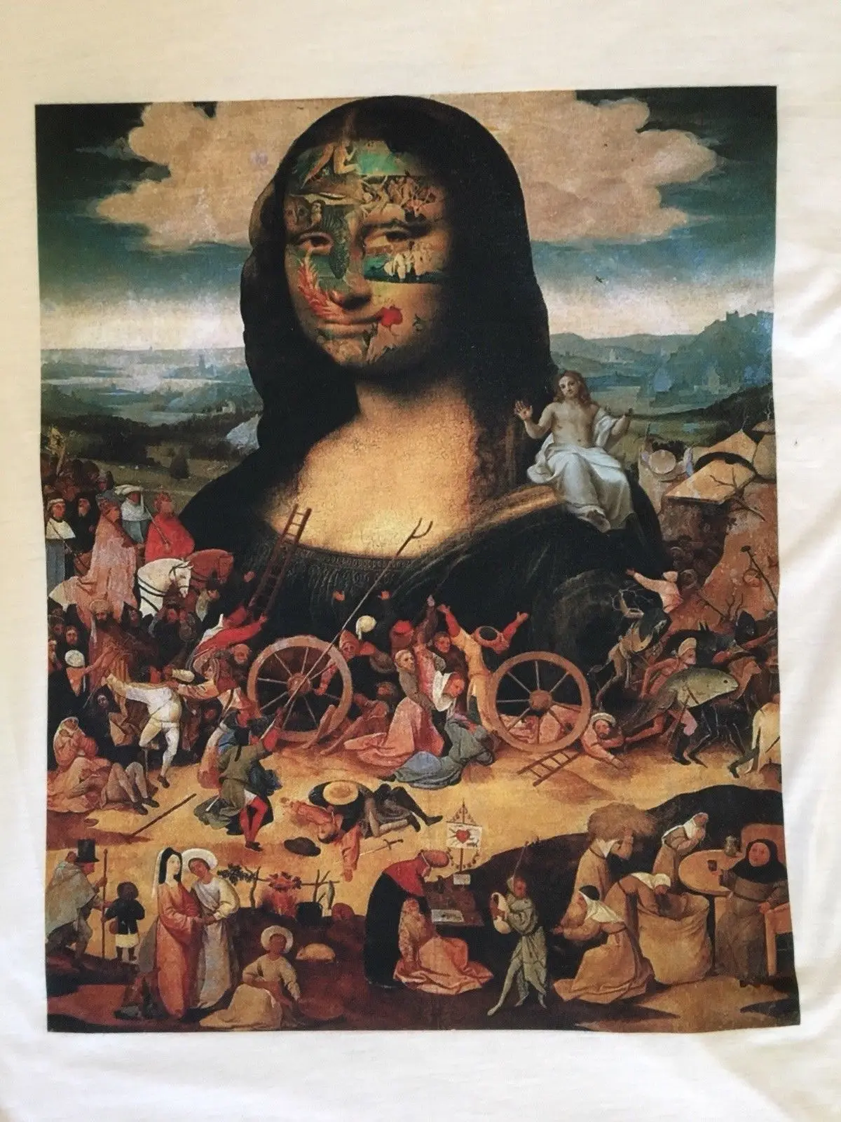 Футболка с принтом Mona Lisa-El Bosco большие модные футболки круглым вырезом | Мужская