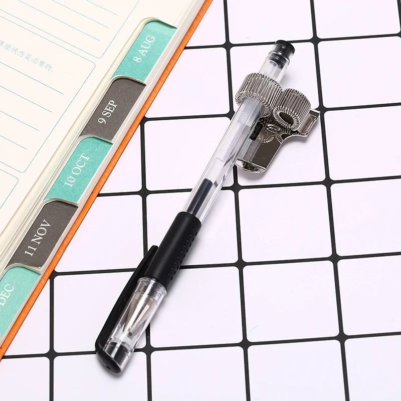 

2 Hole Silver Metal Creative Pen Holder With Pocket Clip Doctors Nurse Uniform