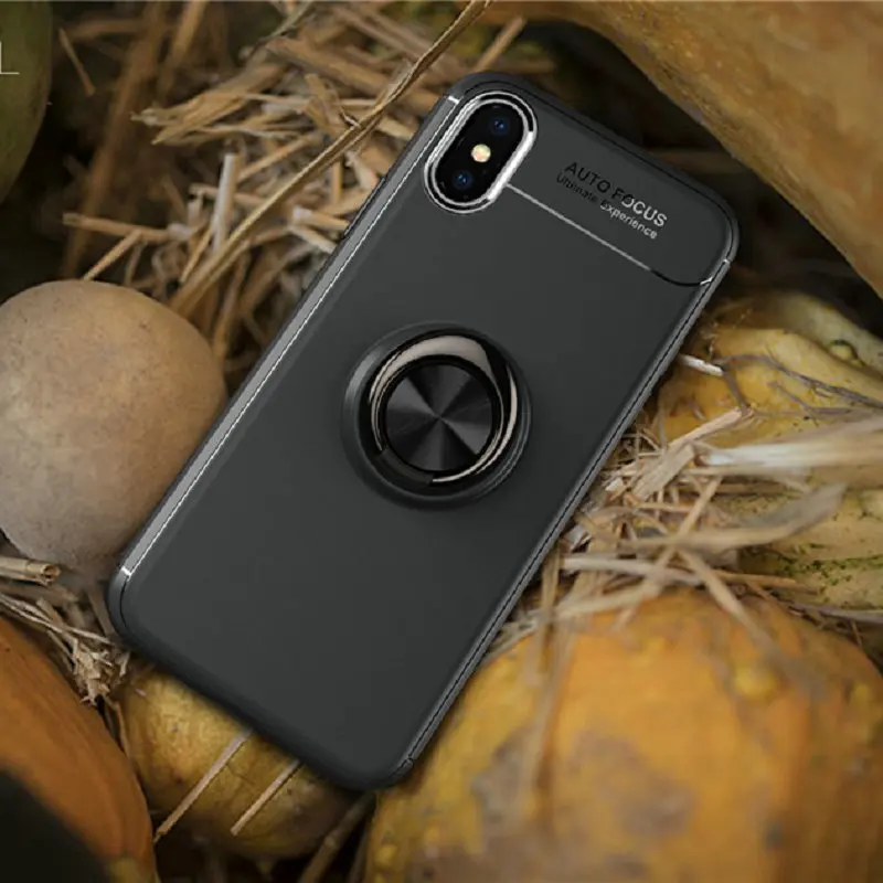 Роскошный чехол для телефона с вращающимся кольцом 360 iPhone 5 6 7 8 plus X Магнитная