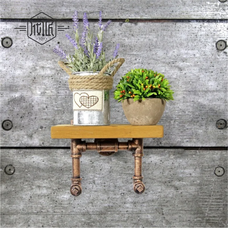 Чердак промышленный деревянный книжный шкаф полка трубы винтажная Ретро