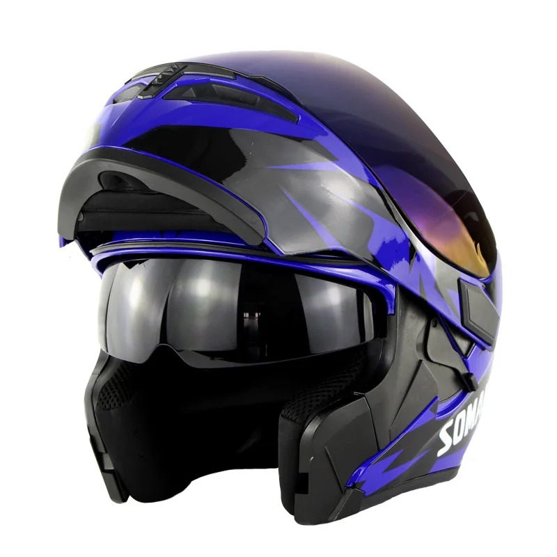 Мотоциклетные шлемы с двойной линзой и сменными внешними козырьками модель K5