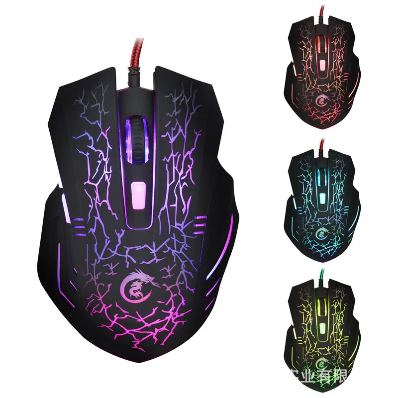 Basix Wired Gaming Mouse 6 Buttons 5500DPI Optical Colorful LED Light Computer Mice for Desktop Laptop | Компьютеры и офис