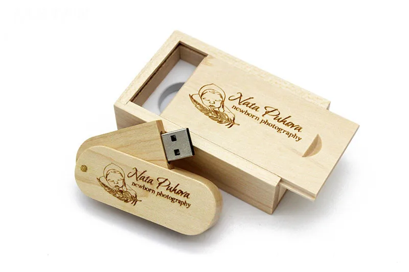 JASTER USB 3,0 с логотипом на заказ вращающийся деревянный usb+ коробка USB флэш-накопитель 8 Гб 16 г 32 Гб карта памяти фотография свадебный подарок