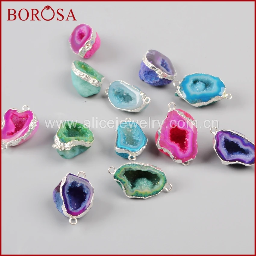 BOROSA чистое серебро смешанные природные свободы радужные друзы кристалл кварца