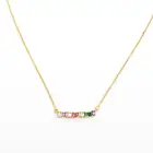 Модное ожерелье Doreen Box из нержавеющей стали и меди, Золотое прямоугольное многоцветное Стразы длиной 47,5 см для женщин, 1 шт.