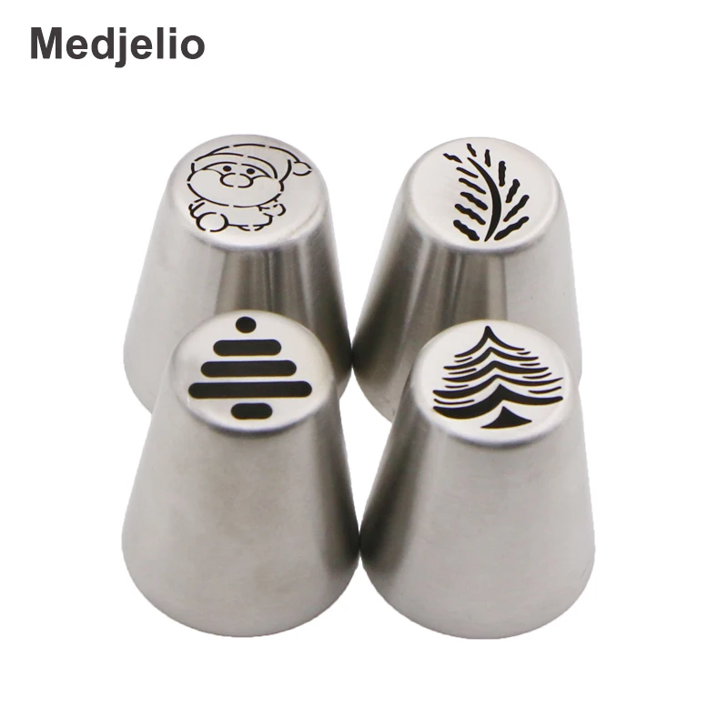 Medjelio 4 шт. Санта Клаус Рождественская елка Холли Листья Украшения Торта