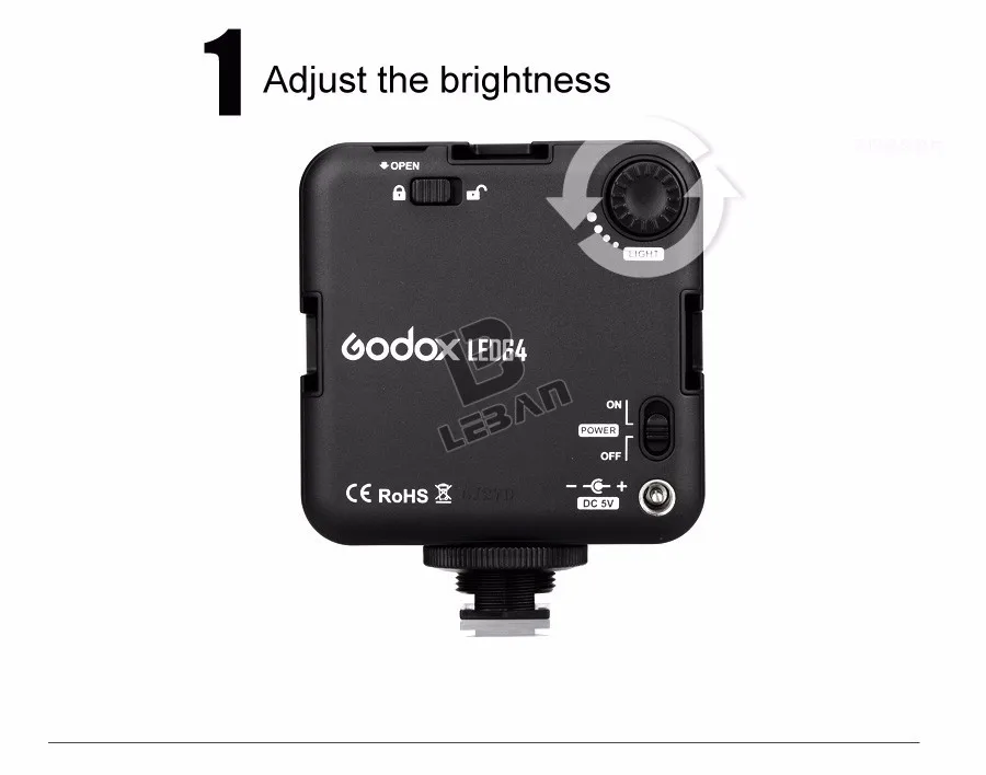 Godox LED64 5500~ 6500K видео светильник профессиональный универсальный для макросъемки фотожурналистов видеосъемка