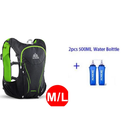 Green ML And Bottle AONIJIE мужской женский жилет для марафона, гидратационный жилет для л, сумка для воды, сумка для велоспорта, походов, сумка для спорта на открытом воздухе, походный рюкзак - Цвет: Green ML And Bottle