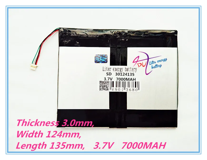 4 thread polymer lithium ion battery 30124135 3.7V 7000MAH With plug For CH Tablet PC Battery Perfect quality of lar | Компьютеры и