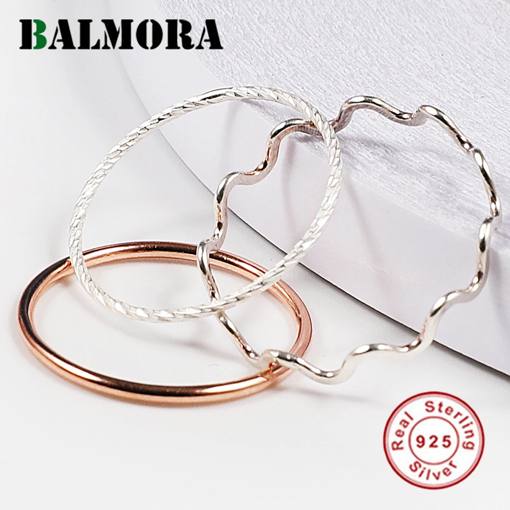 Женское кольцо с круглым пальцем BALMORA маленькое из 100% настоящего серебра 925 пробы