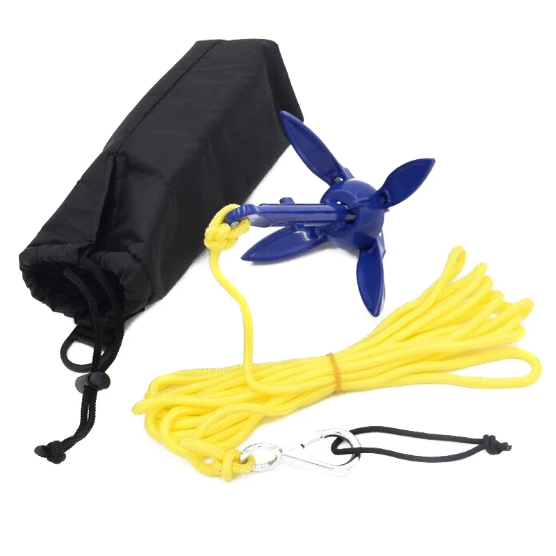 

Hot Foldable Aluminum Anchor Kit with Rope for Canoe Kayak Small Boat DO2