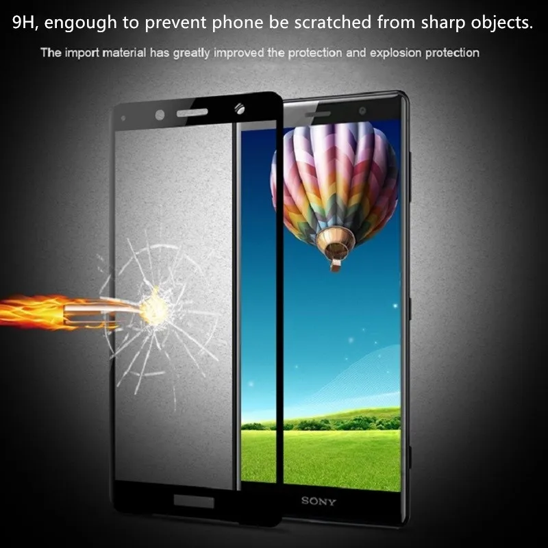 Закаленное стекло для Sony Xperia X XZ1 XZ2 XA XA1 XA2 XP XZS Compact Ultra XZ Premium полное покрытие защита