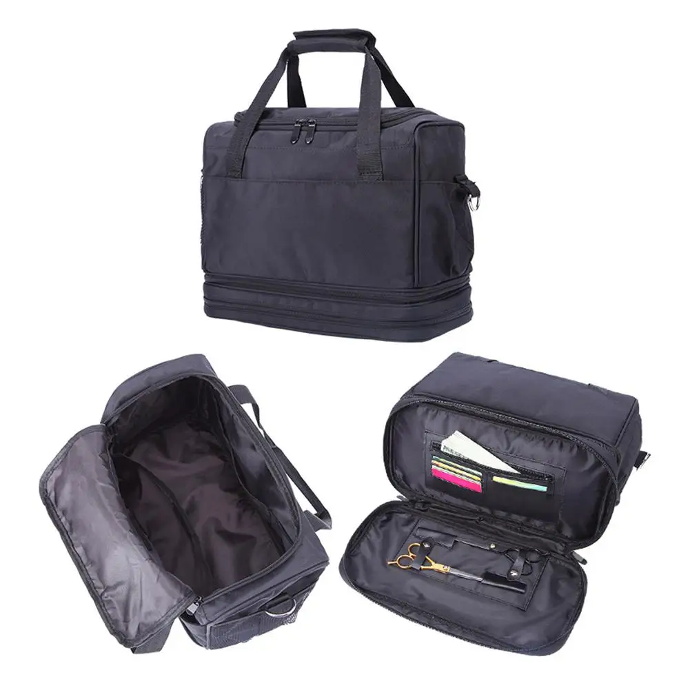 

Large Multi-functional Hairdressing Tools Bag Portable Cosmetic Organizer With Accessory Pockets Styling Tools Storage Case