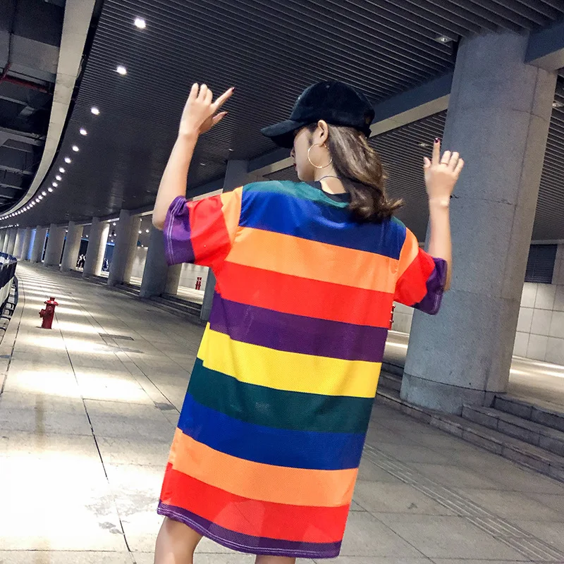 Новинка лета 2019 брендовая футболка с красивым принтом женское длинное свободное