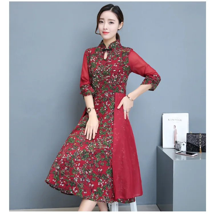 Zmvkgsoa 2018 оригинальный ретро Платья для женщин Дизайн Китай Ветер Cheongsam Винтаж дамы
