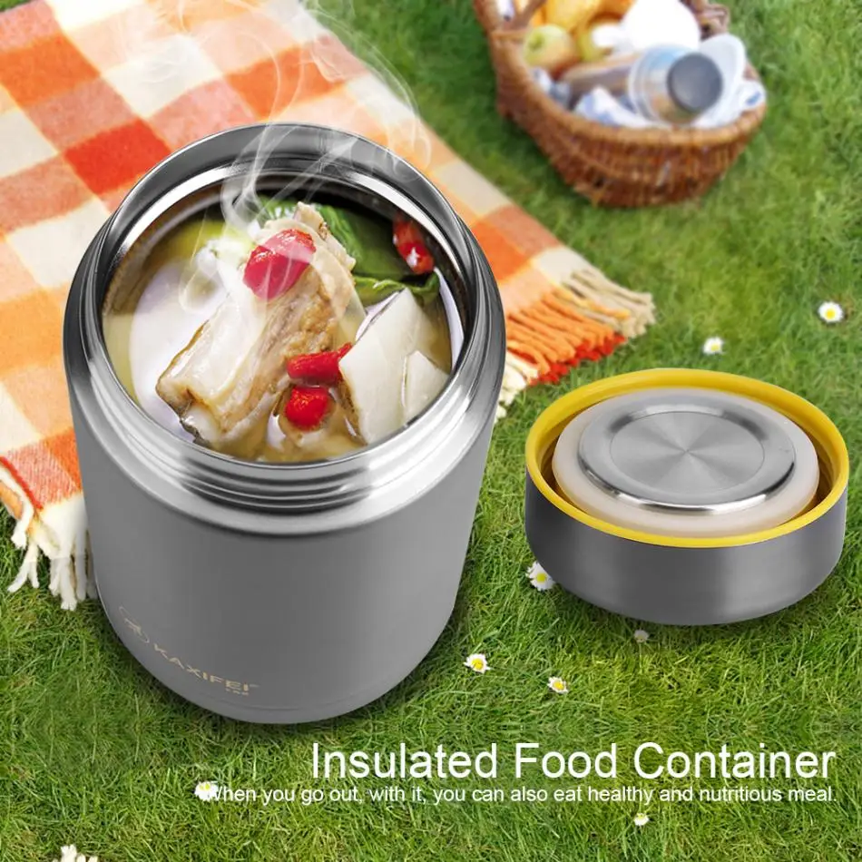

500ml Stainless Steel Food Jar Insulated Food Container Vacuum Lunch Box Office Camping School Vacuum Food Container