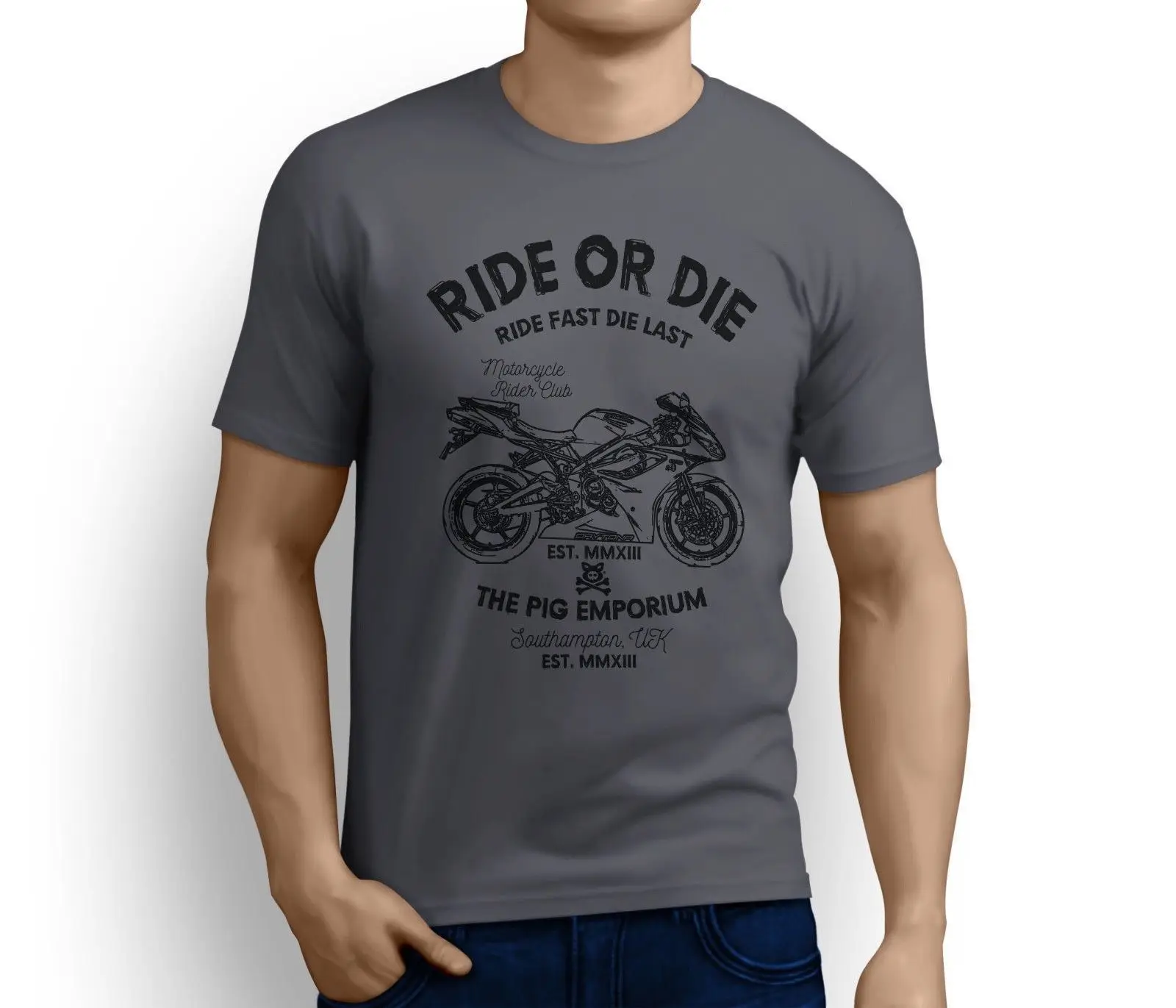 

Hot Sale 2019 New Fashion Brand Crew Neck Brand Clothing Hip Hop Brand New Clothing Tops Ride Or Die British Motorbike Daytona