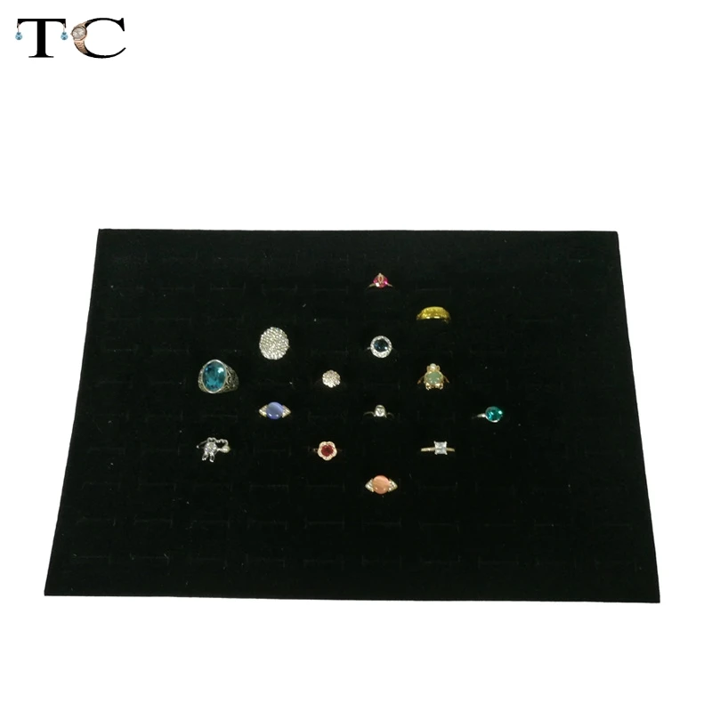 5 шт./лот вкладыши для кольца серые/черные бархатные ювелирных изделий 100 слотов