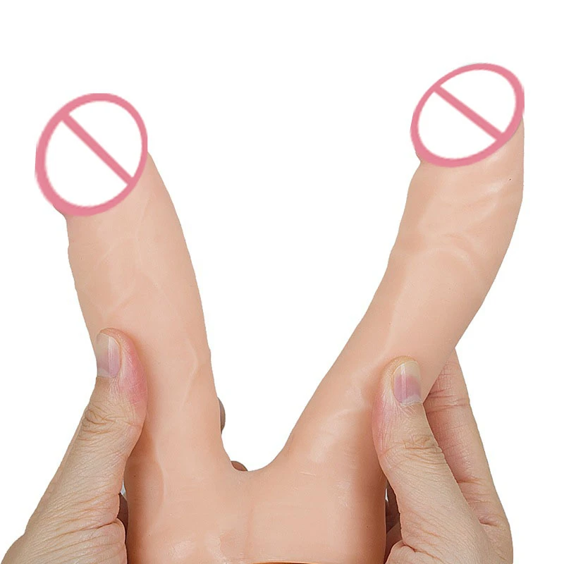 Двойной головкой большого размера зимнее большое длинное Dildos Анальная пенис