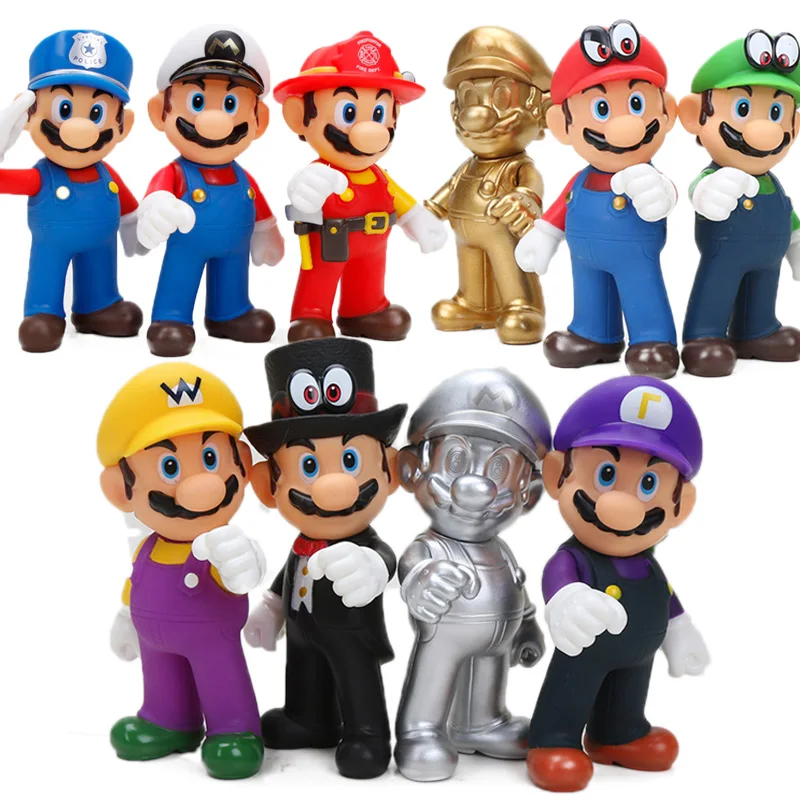 13 см Фигурки "Супер Марио" игрушки Super Mario Bros Bowser Luigi Koopa Yoshi Mario Maker Odyssey ПВХ фигурка модель куклы игрушки