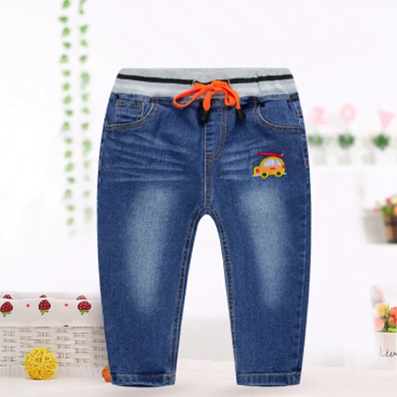 Стильные штаны для отдыха маленьких мальчиков и девочек одежда Губка или джинсы