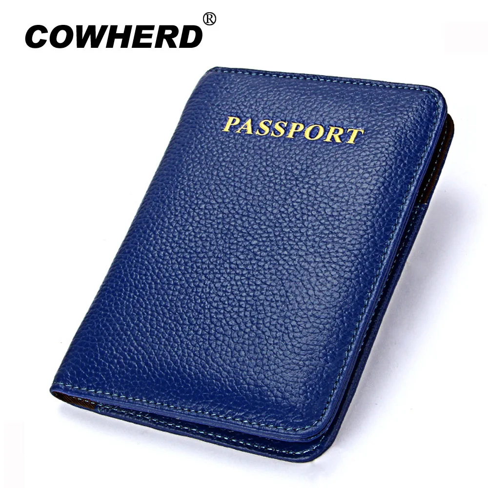 100% Верхний слой из натуральной коровьей кожи Обложка для паспорта мужчин
