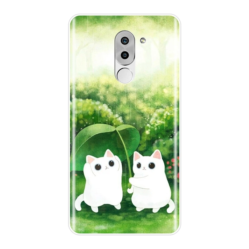 Чехол Kawaii для телефона с котом цветком подсолнухом Huawei Honor 6A 4C 5C 6C Pro силиконовая