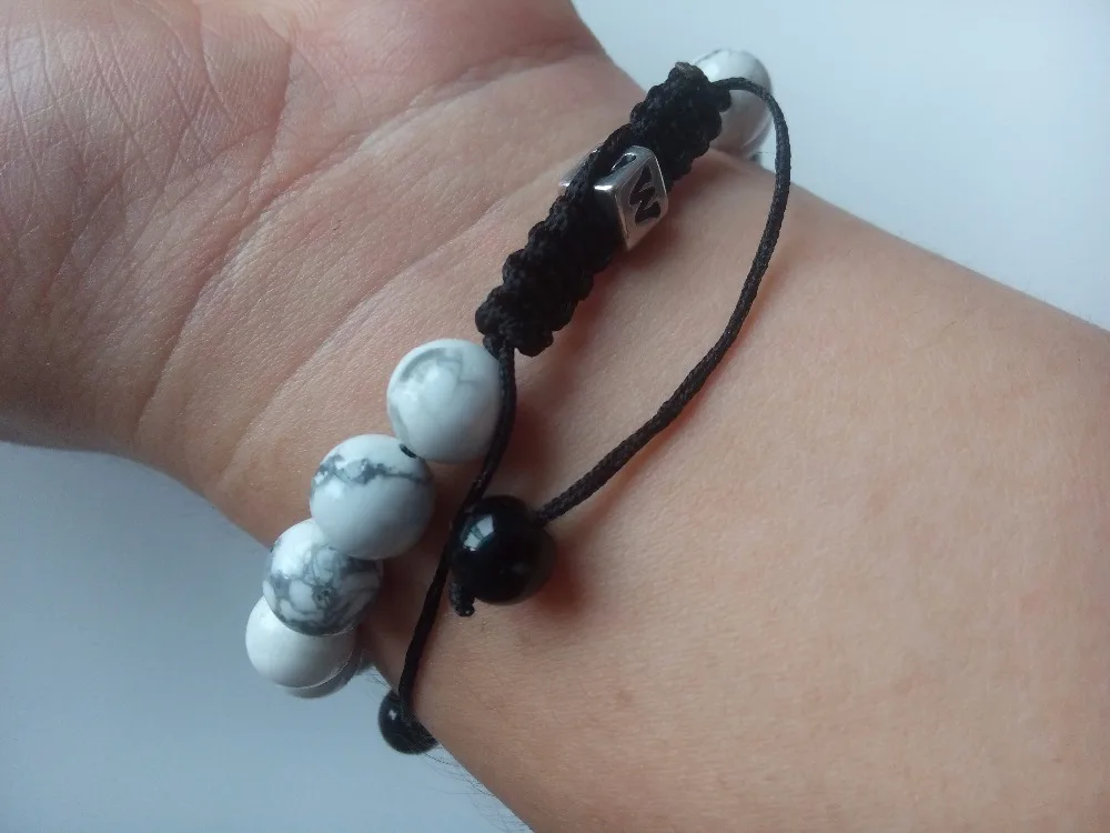 Модная бижутерия веревка ручной работы высокого качества Белый Howlite 10 мм браслет