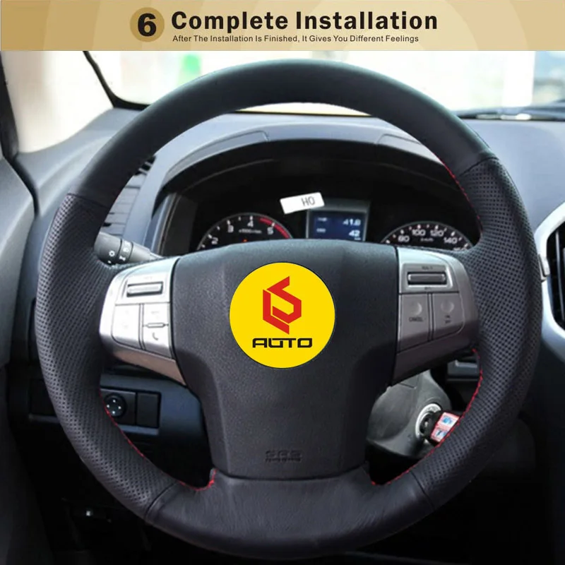 Оплетка на руле Крышка для isuzu DMAX mu-x кожаный чехол на руль авто аксессуары cubierta del volante