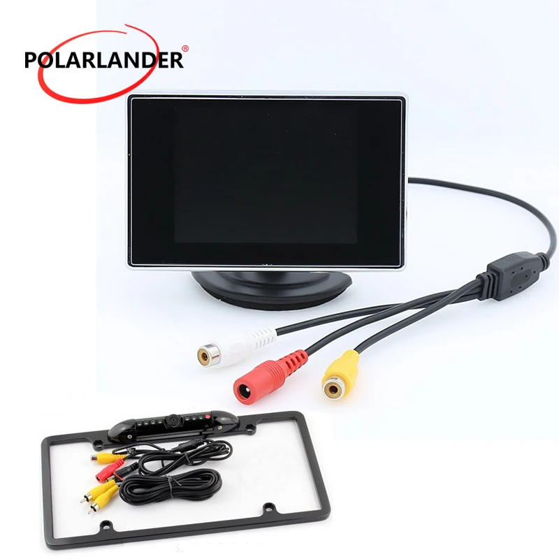 США лицензия рамка заднего вида LCD авто ТВ автомобиля инфракрасная камера